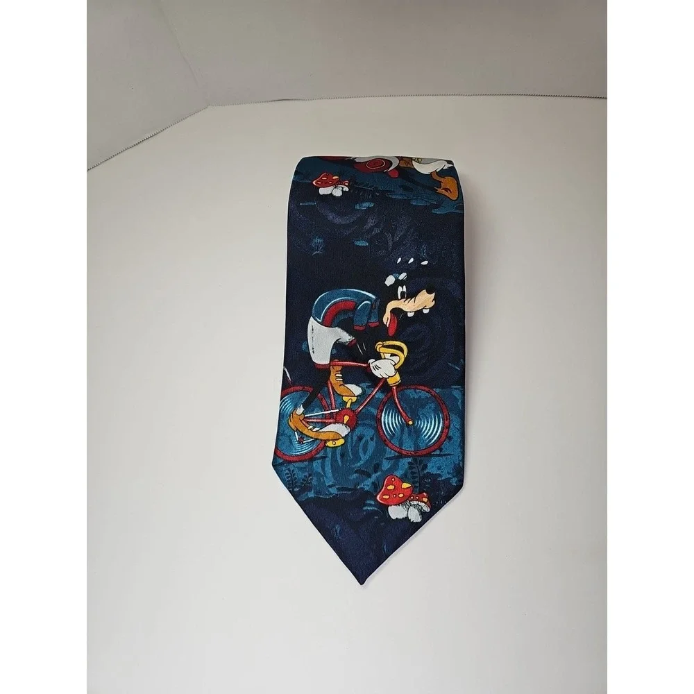 90s Y2k Disney‎ Mickey Unlimited Tie Novelty Goofy Donald Duck Poly